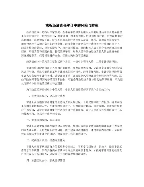 浅析经济责任审计中的风险与防范