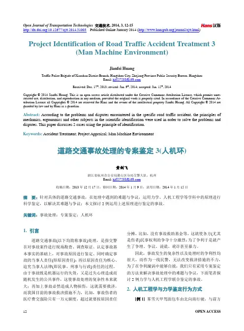 道路交通事故处理的专案鉴定3(人机环)