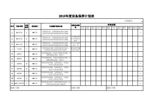 设备保养计划表123