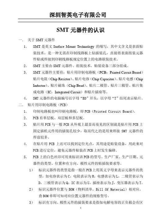 SMT元器件的认识