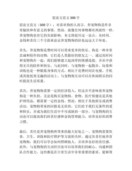驳论文范文800字