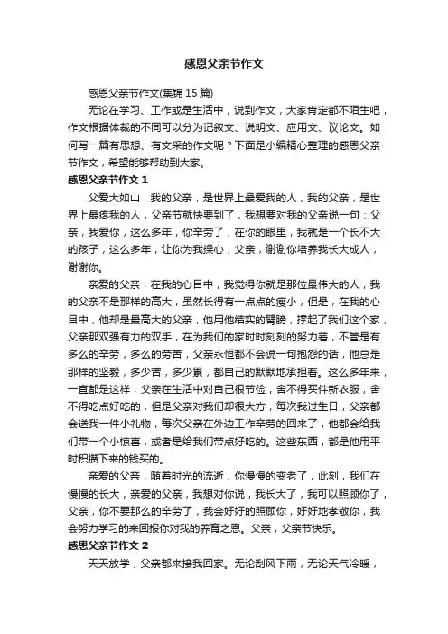 感恩父亲节作文（集锦15篇）