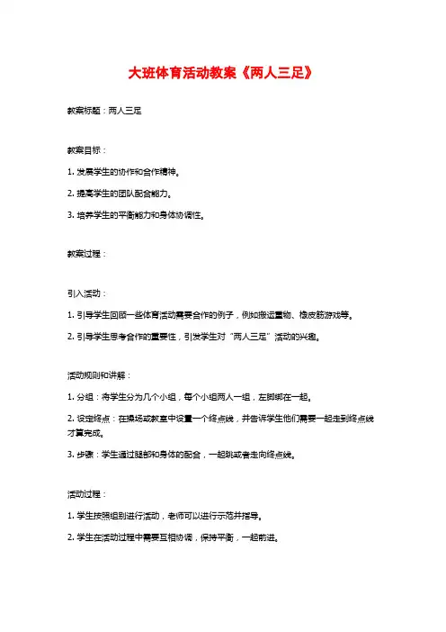 大班体育活动教案《两人三足》 (3)