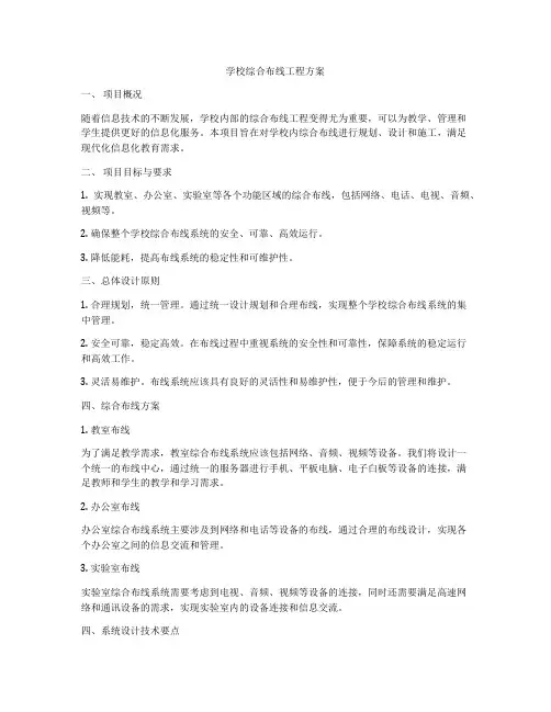 学校综合布线工程方案