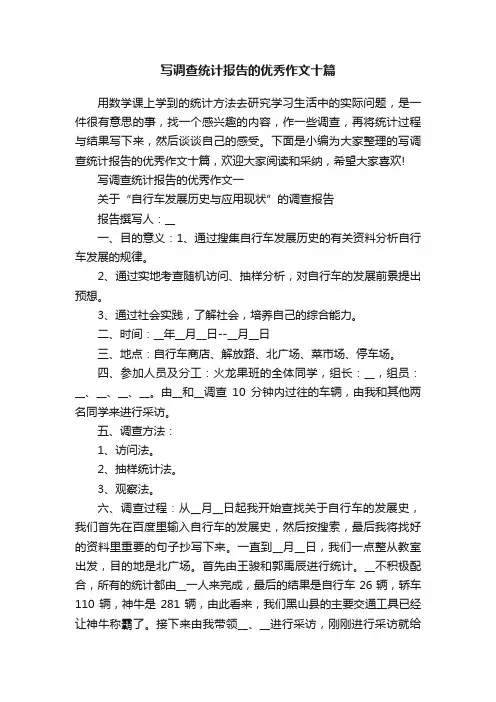 写调查统计报告的优秀作文十篇
