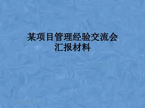 某项目管理经验交流会汇报材料