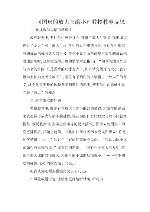 图形的放大与缩小教学反思