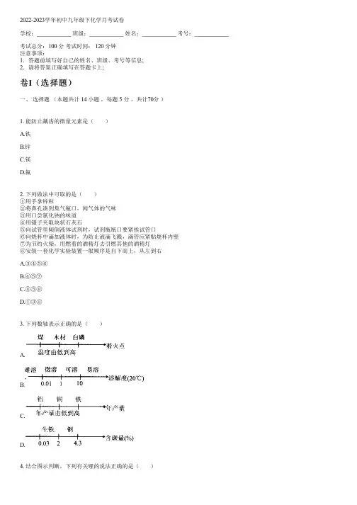 2022-2023学年人教版九年级下化学月考试卷含答案及解析103431.pdf)