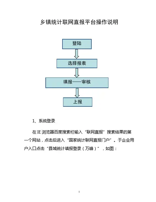 乡镇统计联网直报平台操作说明