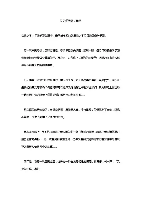 初中半命题作文——又见学子路,真好