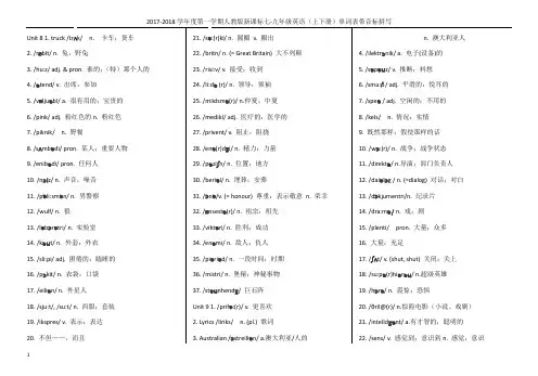 人教版九年级下册单词表