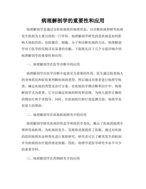 病理解剖学的重要性和应用