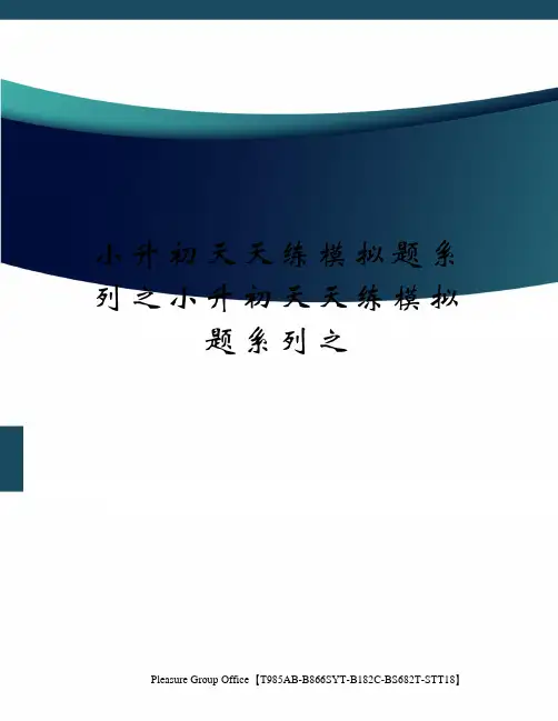 小升初天天练模拟题系列之小升初天天练模拟题系列之(终审稿)