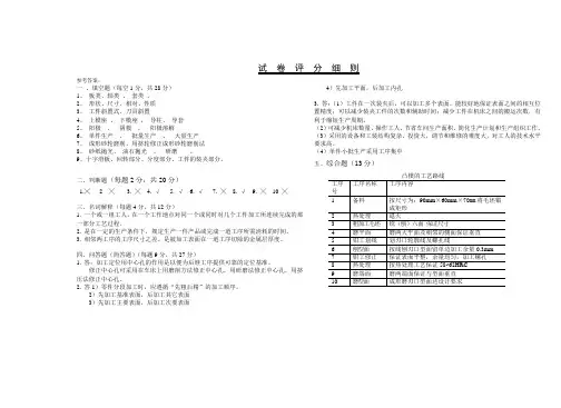模具制造工艺学试卷试卷7答案