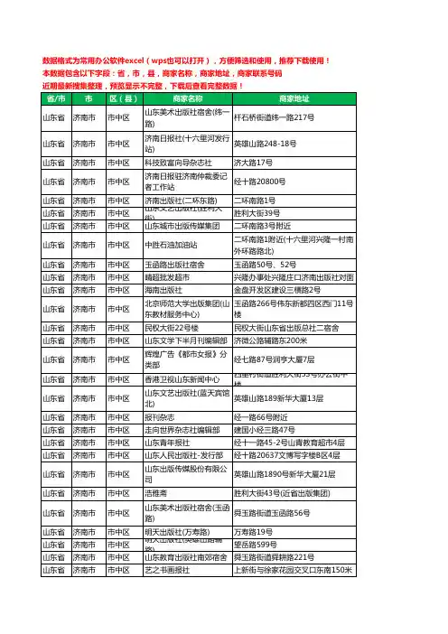 2020新版山东省济南市市中区出版工商企业公司商家名录名单黄页联系电话号码地址大全78家