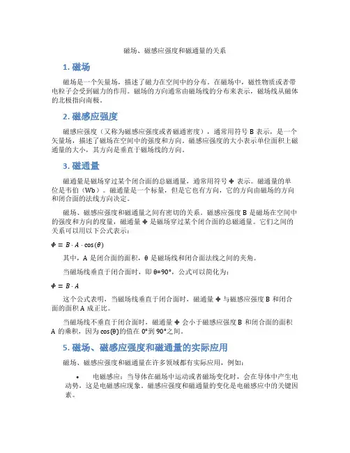 磁场、磁感应强度和磁通量的关系
