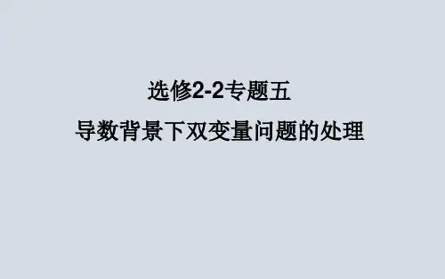 选修2-2 专题五导数背景下双变量问题的处理