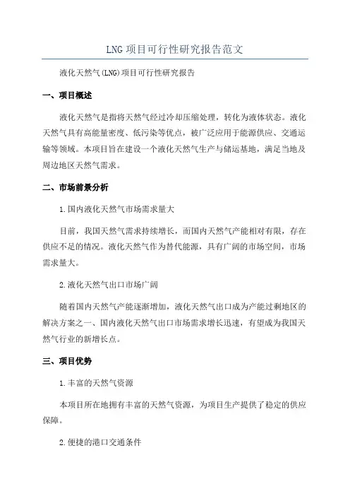 LNG项目可行性研究报告范文
