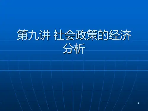 第9讲 社会政策的经济分析PPT课件