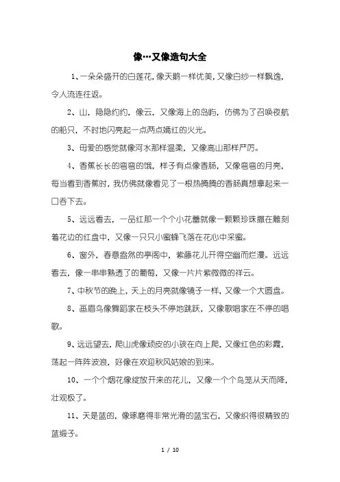 像…又像造句大全