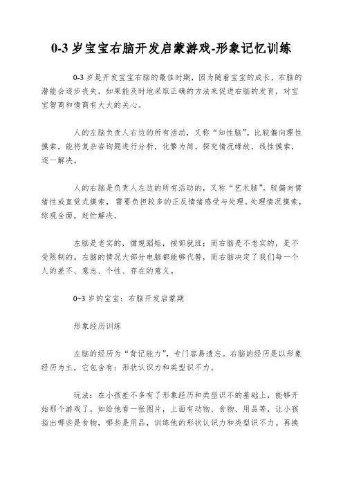0-3岁宝宝右脑开发启蒙游戏-形象记忆训练