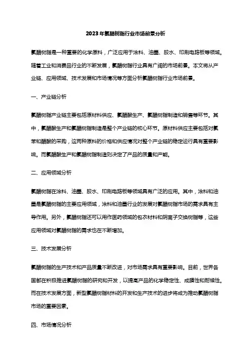 2023年氯醋树脂行业市场前景分析