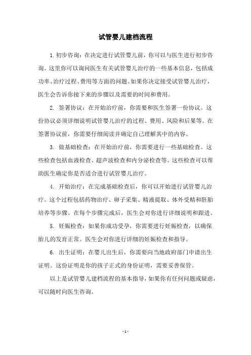 试管婴儿建档流程