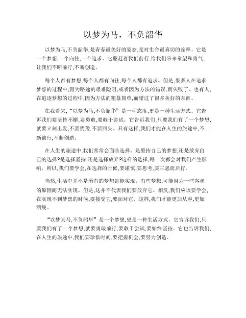 以梦为马-不负韶华