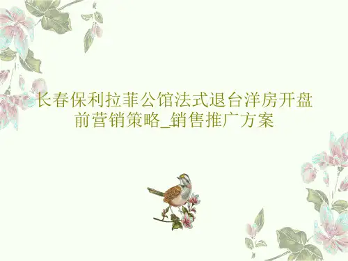 长春保利拉菲公馆法式退台洋房开盘前营销策略_销售推广方案共149页文档