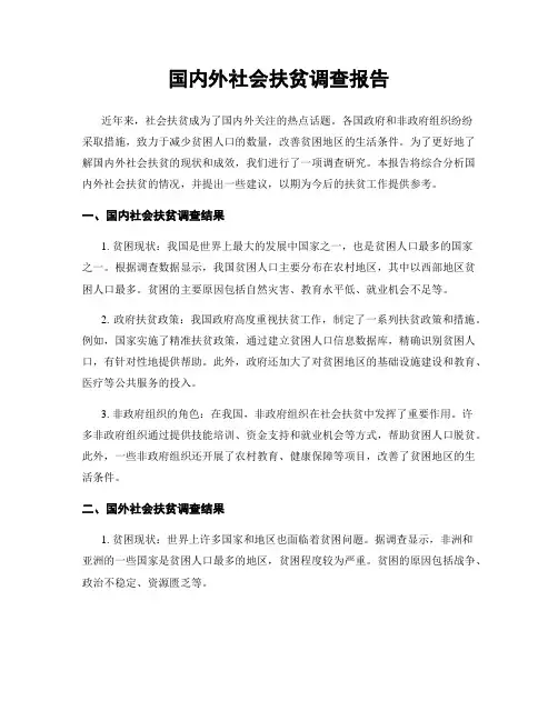 国内外社会扶贫调查报告