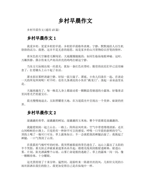 乡村早晨作文