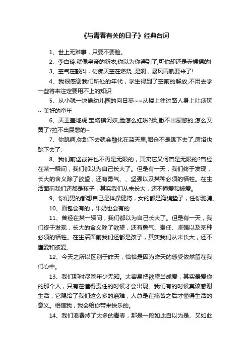 《与青春有关的日子》经典台词