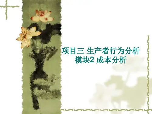 经济学基础 6成本分析