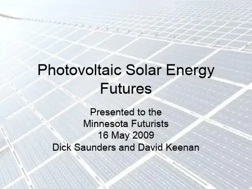太阳能科技英文课件PhotovoltaicSolarEnergy共62页