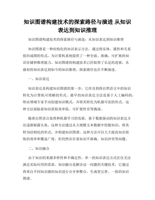 知识图谱构建技术的探索路径与演进 从知识表达到知识推理