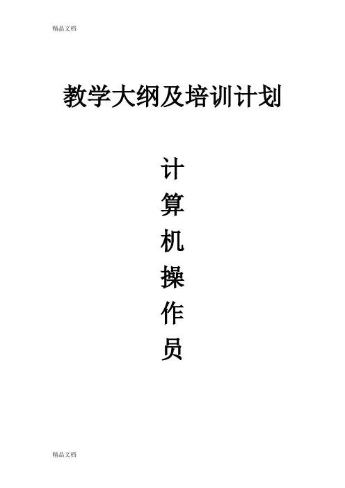 计算机操作员教学计划(汇编)