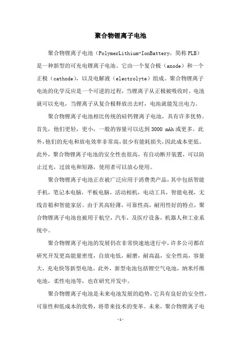 聚合物锂离子电池