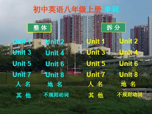 沪教牛津版初中英语八年级上册单词(电脑版)