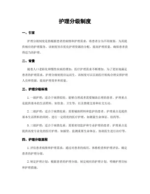 护理分级制度