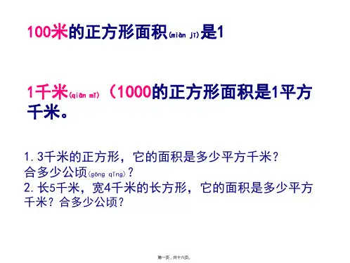 四年级人教版数学第二单元公顷、平方千米专项复习