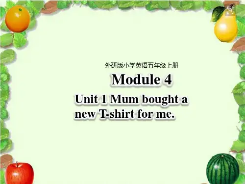 英语-外语教学与研究出版社-新标准版-五年级上册-Module4 Unit 1 Mum bought a new T-shirt for me.课件