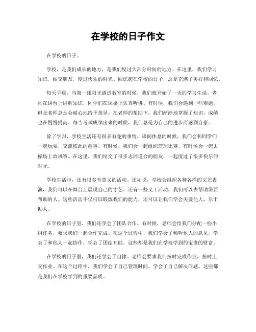 在学校的日子作文