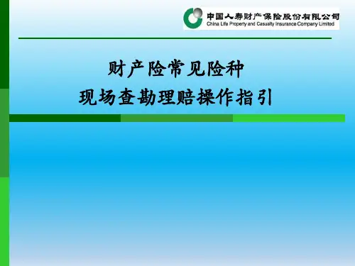 财产保险常见险种现场查勘实操