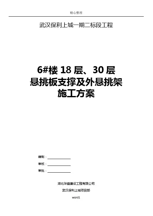 6#楼悬挑板支撑及外架施工方案
