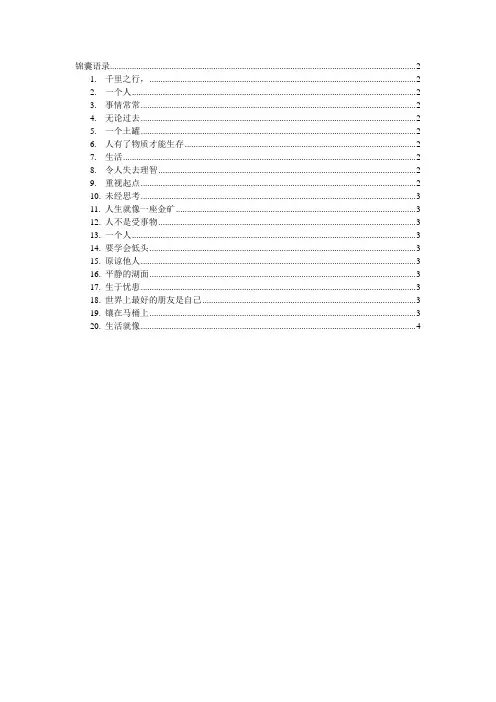 锦囊语录
