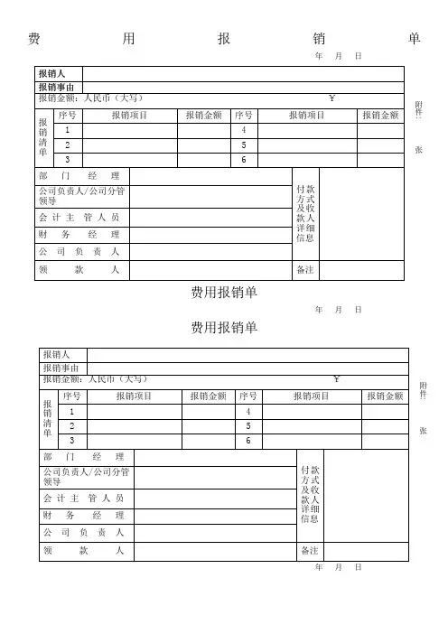 费用报销单模板75510
