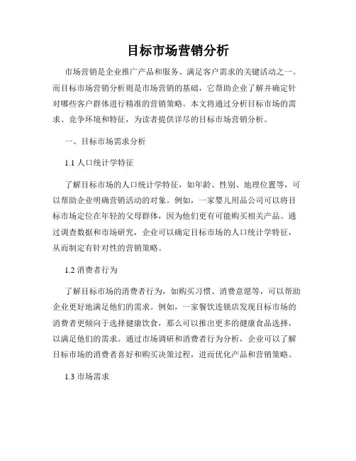 目标市场营销分析