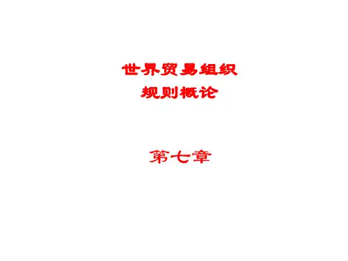 第七章  补贴与反补贴措施协议  (《世界贸易组织概论》)