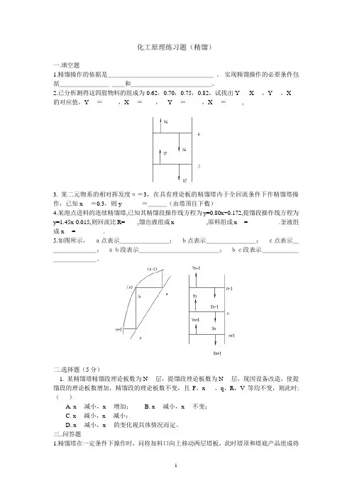 化工原理考试题(精馏)