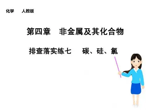 (新课标)2015届高考化学大一轮复习讲义 第四章 排查落实练七 碳、硅、氯课件